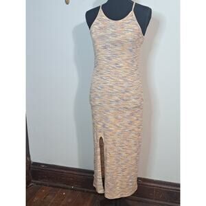 Maurices 24/7 Sundress Size Md, Sexy Slit, Form Fitting, Spaghetti Straps, Multi